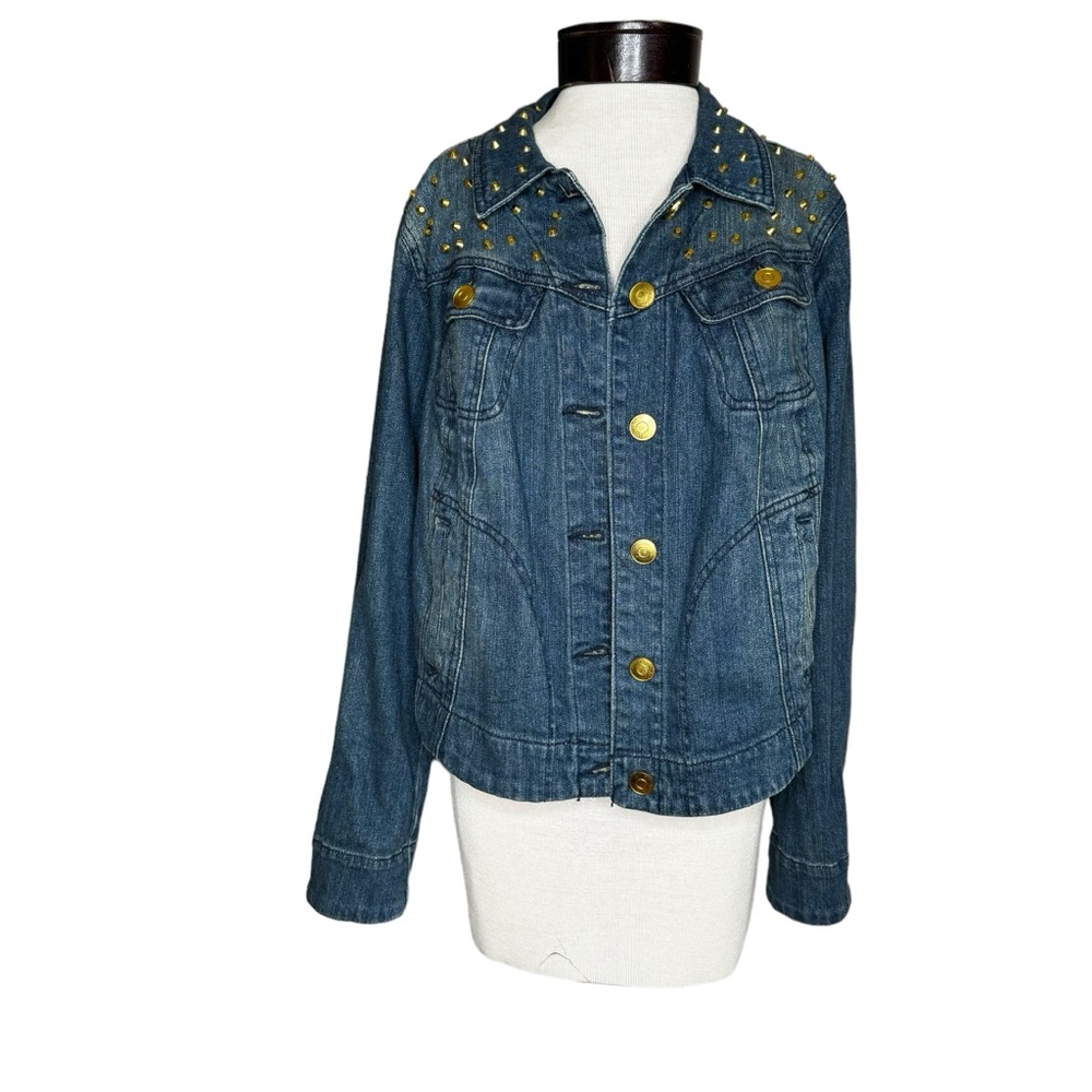 Lane Bryant Gold Studded Denim Jacket size 18